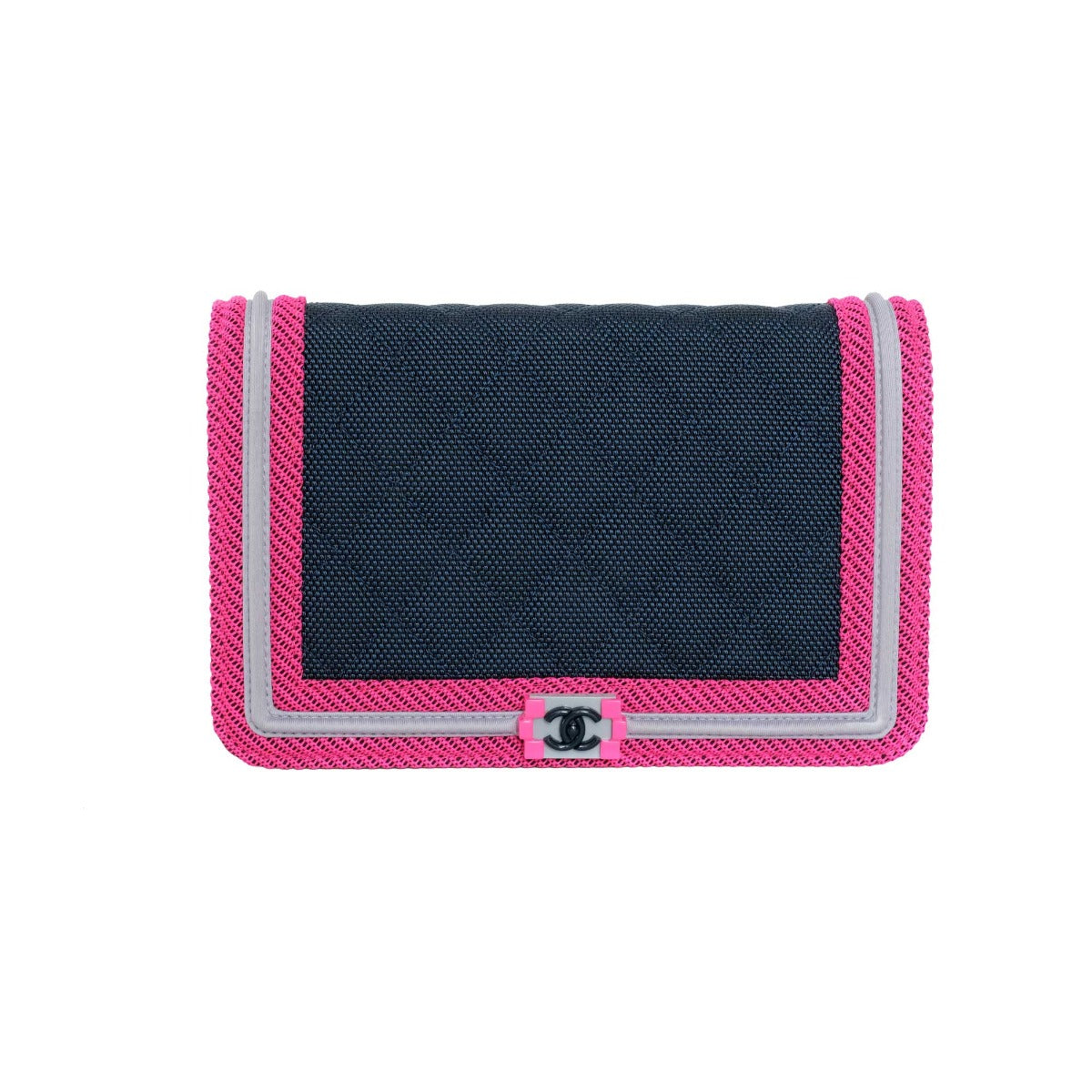 Chanel Boy Mesh Resin Fuschia Wallet On Chain