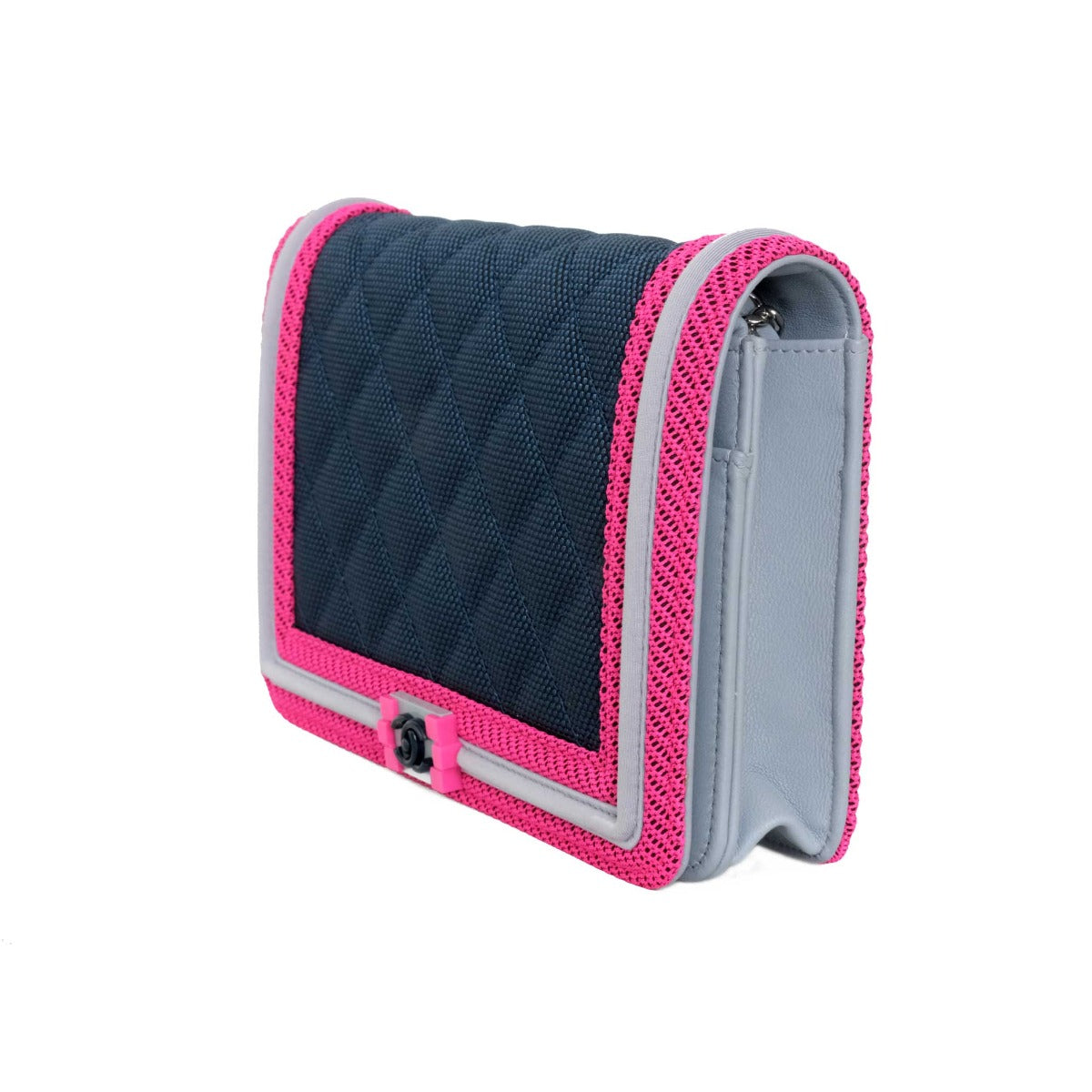 Chanel Boy Mesh Resin Fuschia Wallet On Chain