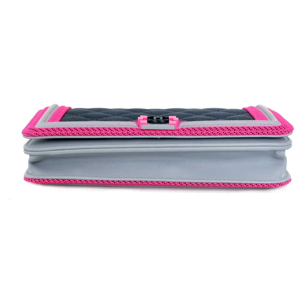 Chanel Boy Mesh Resin Fuschia Wallet On Chain