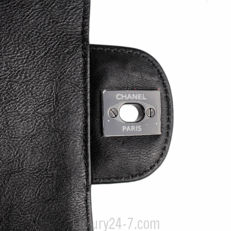 Chanel Crumpled Calfskin Quilted Mini Square So Black Bag