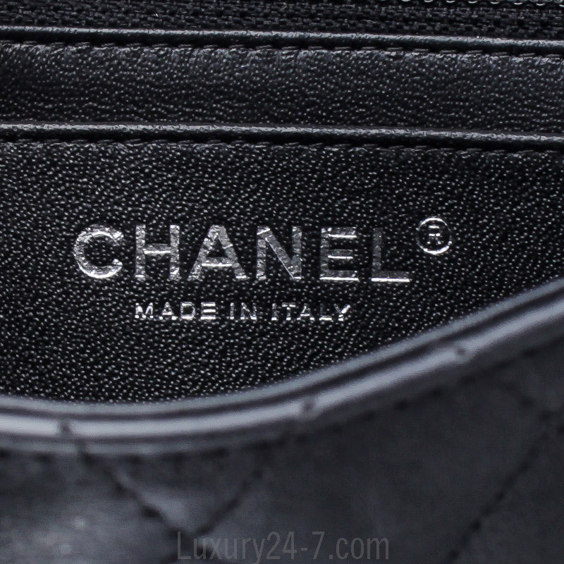 Chanel Crumpled Calfskin Quilted Mini Square So Black Bag