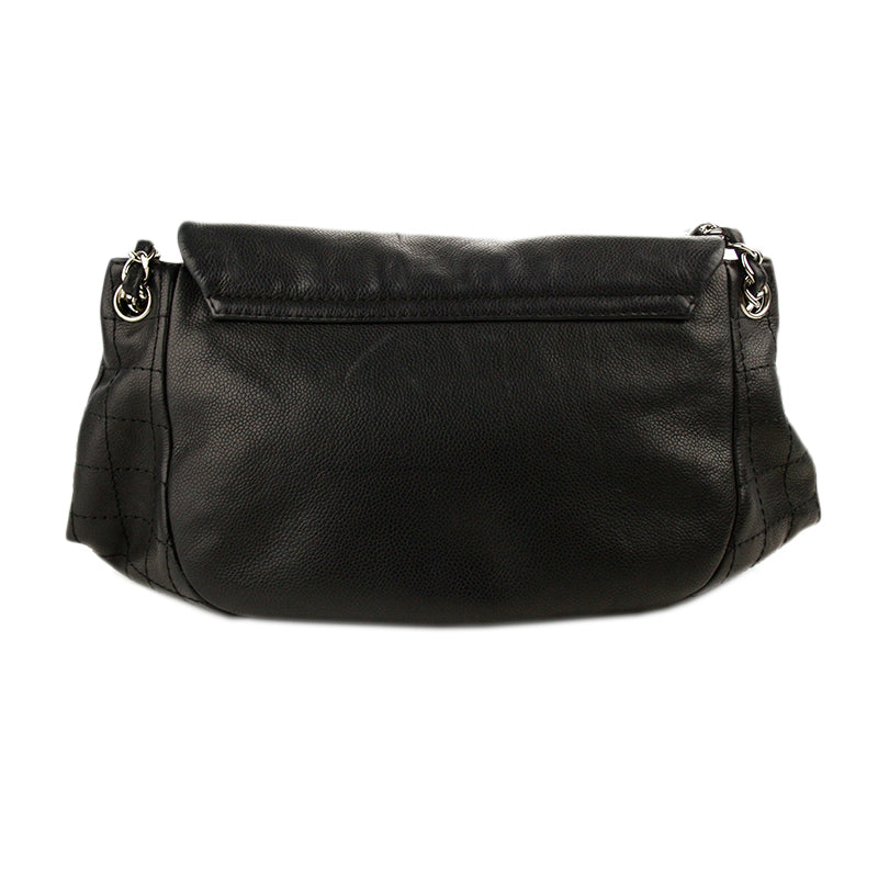 Chanel Black Caviar Half Moon Flap Bag