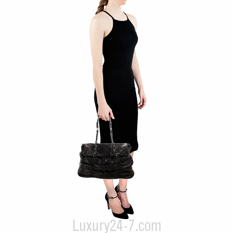 Chanel Black Leather Shoulder Tote