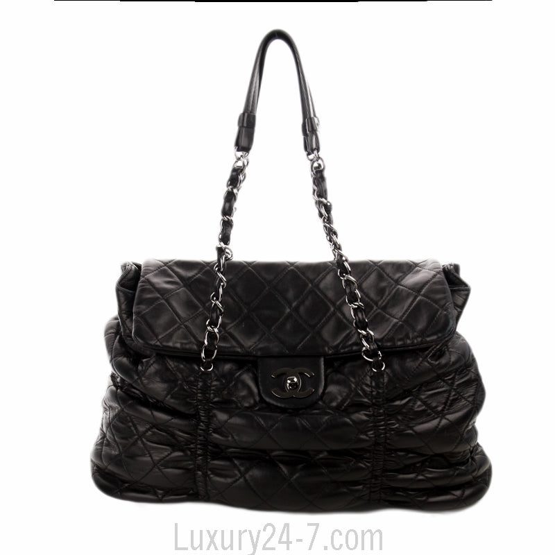 Chanel Black Leather Shoulder Tote