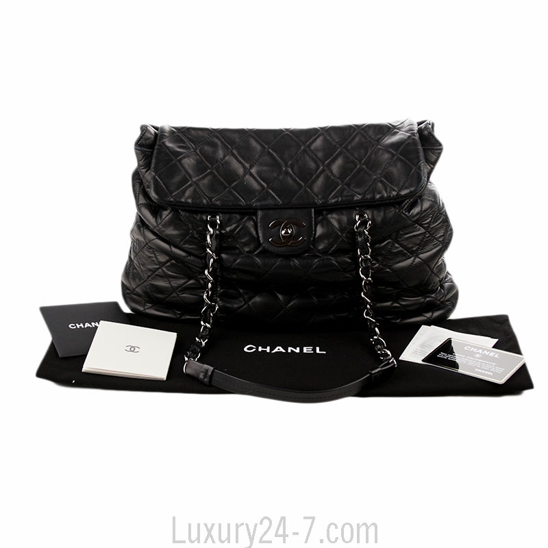 Chanel Black Leather Shoulder Tote