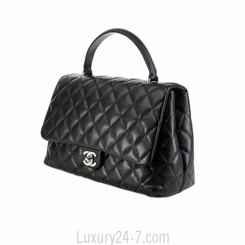 Chanel Black Caviar Jumbo Kelly Flap Bag