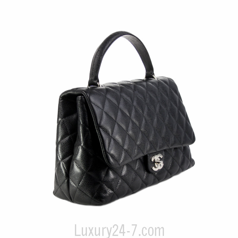 Chanel Black Caviar Jumbo Kelly Flap Bag