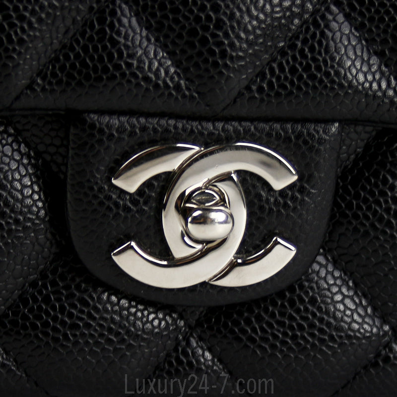 Chanel Black Caviar Jumbo Kelly Flap Bag