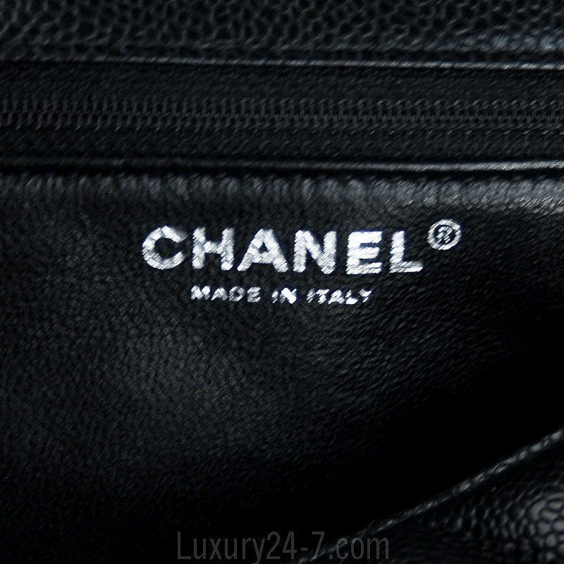 Chanel Black Caviar Jumbo Kelly Flap Bag