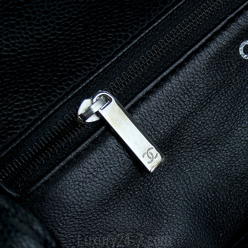 Chanel Black Caviar Jumbo Kelly Flap Bag