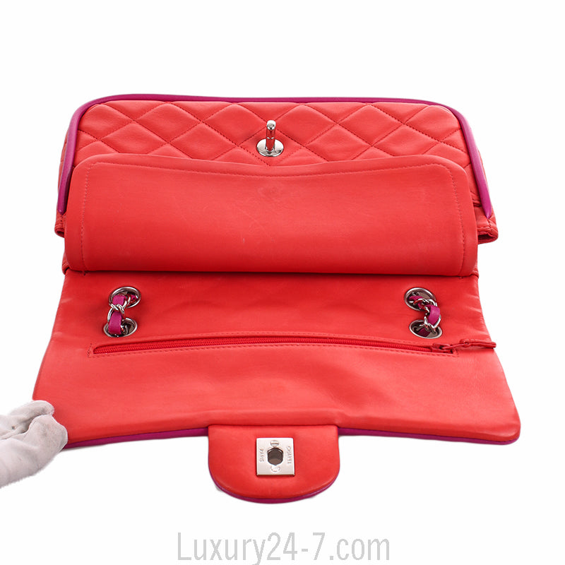 Chanel Medium Orange and Purple Classic Double Flap Bag