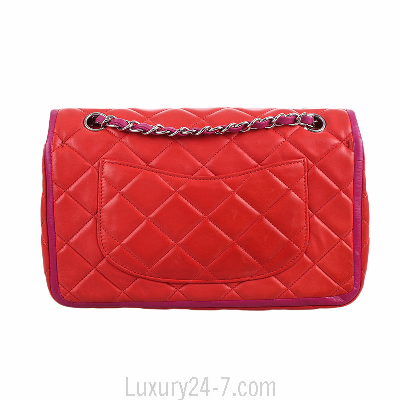 Chanel Medium Orange and Purple Classic Double Flap Bag