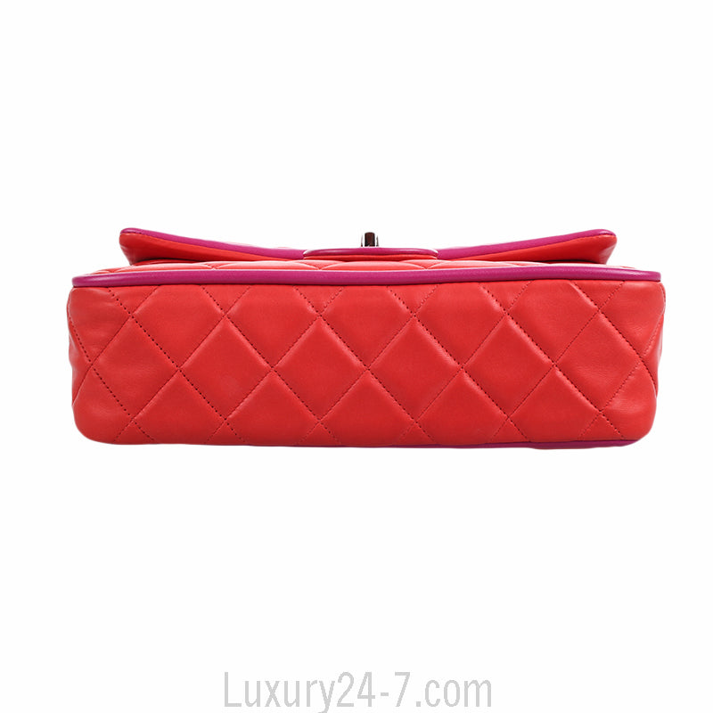 Chanel Medium Orange and Purple Classic Double Flap Bag