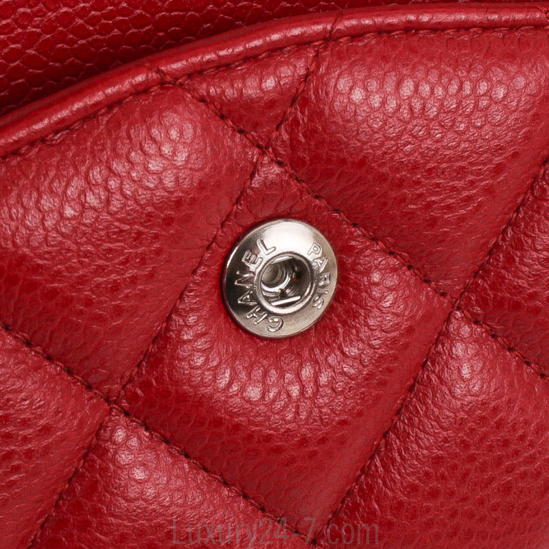 Chanel Red Caviar Classic Jumbo Double Flap Bag