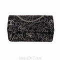 Chanel Black Wool Strass CC Flap Bag