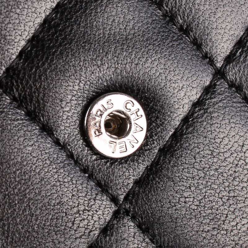 Chanel Black Classic Quilted Lambskin Wallet on Chain