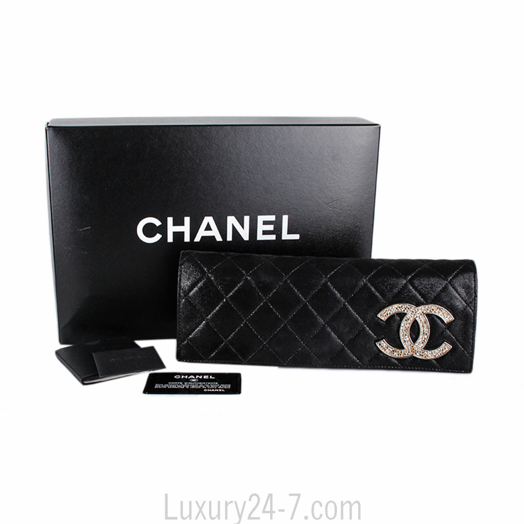 Chanel Black Irridescent Strass Clutch