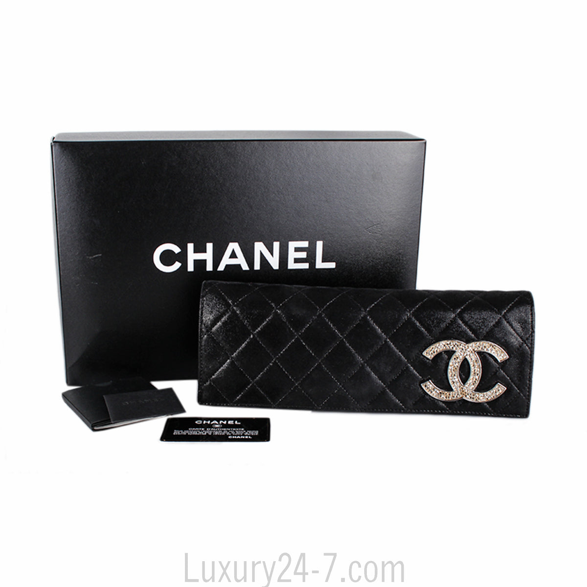 Chanel Black Irridescent Strass Clutch