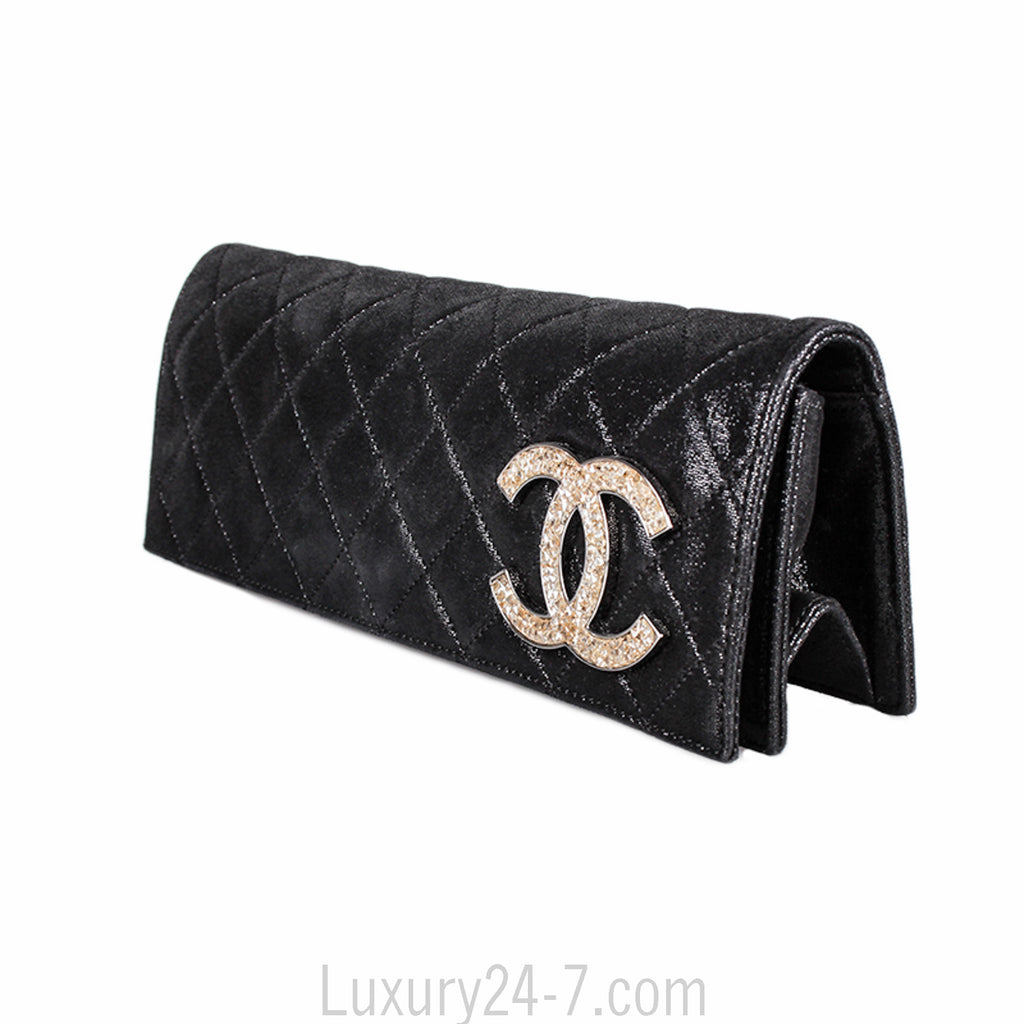 Chanel Black Irridescent Strass Clutch