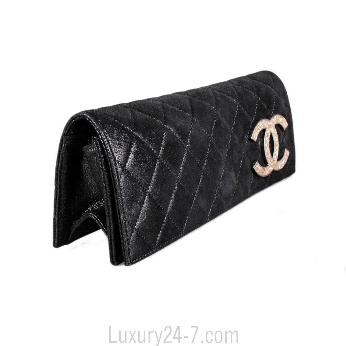Chanel Black Irridescent Strass Clutch