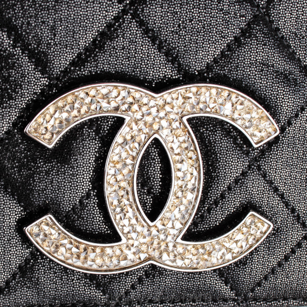Chanel Black Irridescent Strass Clutch