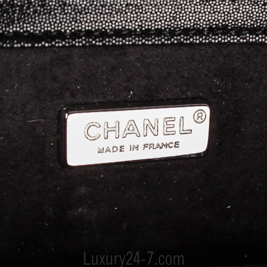 Chanel Black Irridescent Strass Clutch