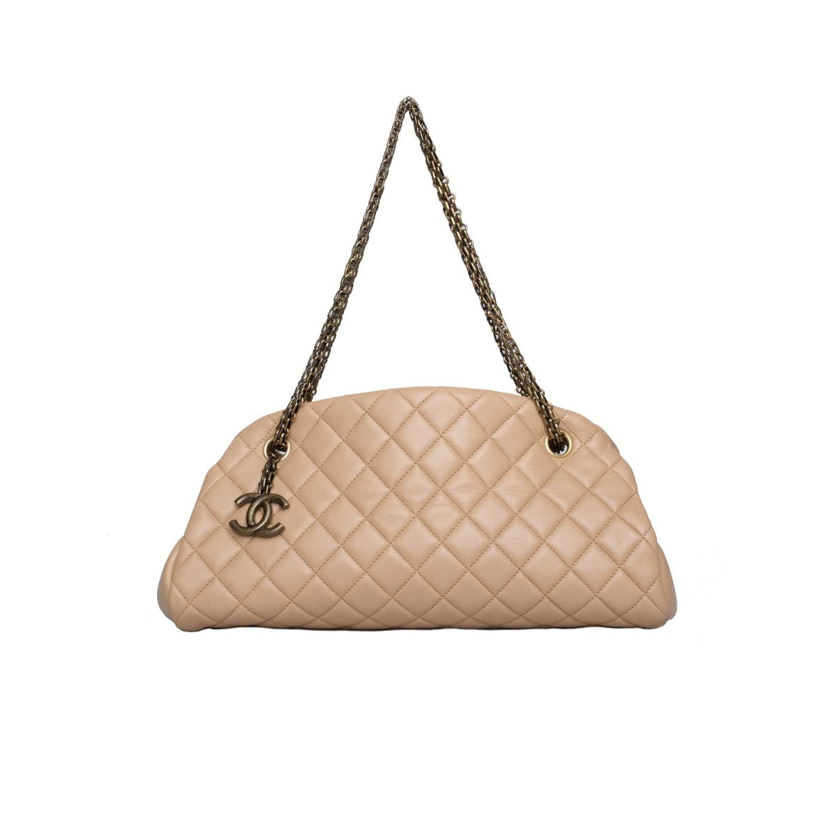 Chanel Tan Quilted Leather Just Mademoiselle Bag Medium