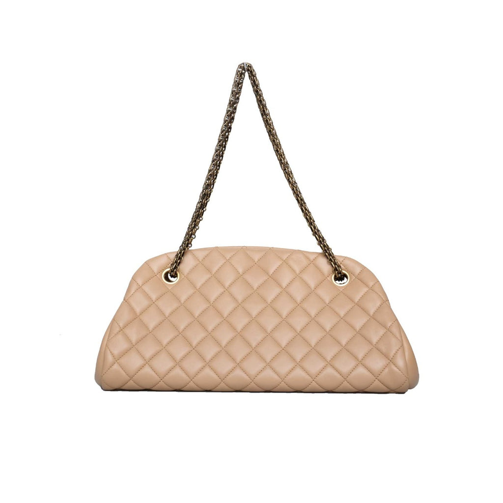 Chanel Tan Quilted Leather Just Mademoiselle Bag Medium