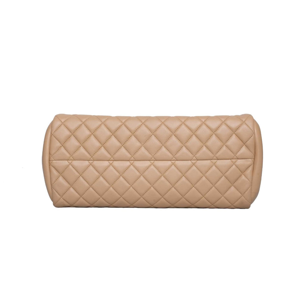 Chanel Tan Quilted Leather Just Mademoiselle Bag Medium
