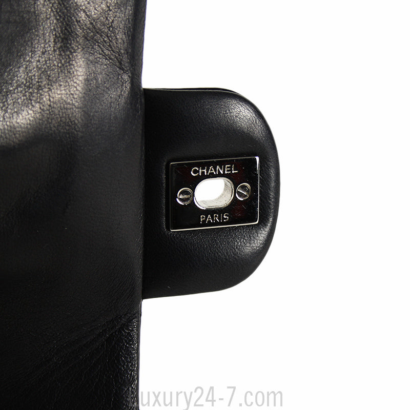 Chanel Black Patent Quilted East West Flap Bag
