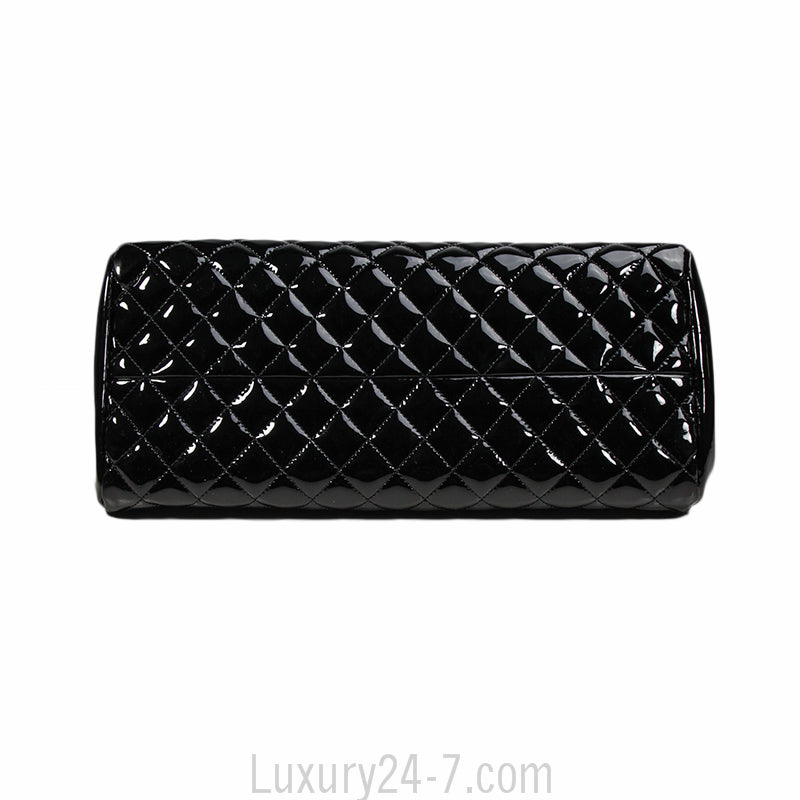 Chanel Black Patent Quilted Medium Just Mademoiselle Bag