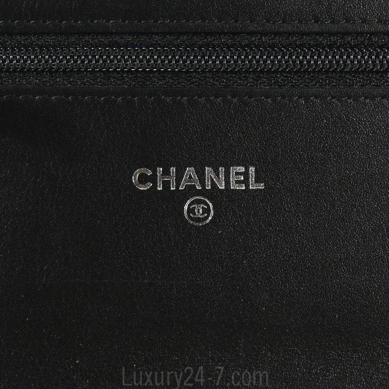 Chanel Black Patent Wallet on Chain WOC Shoulder Bag