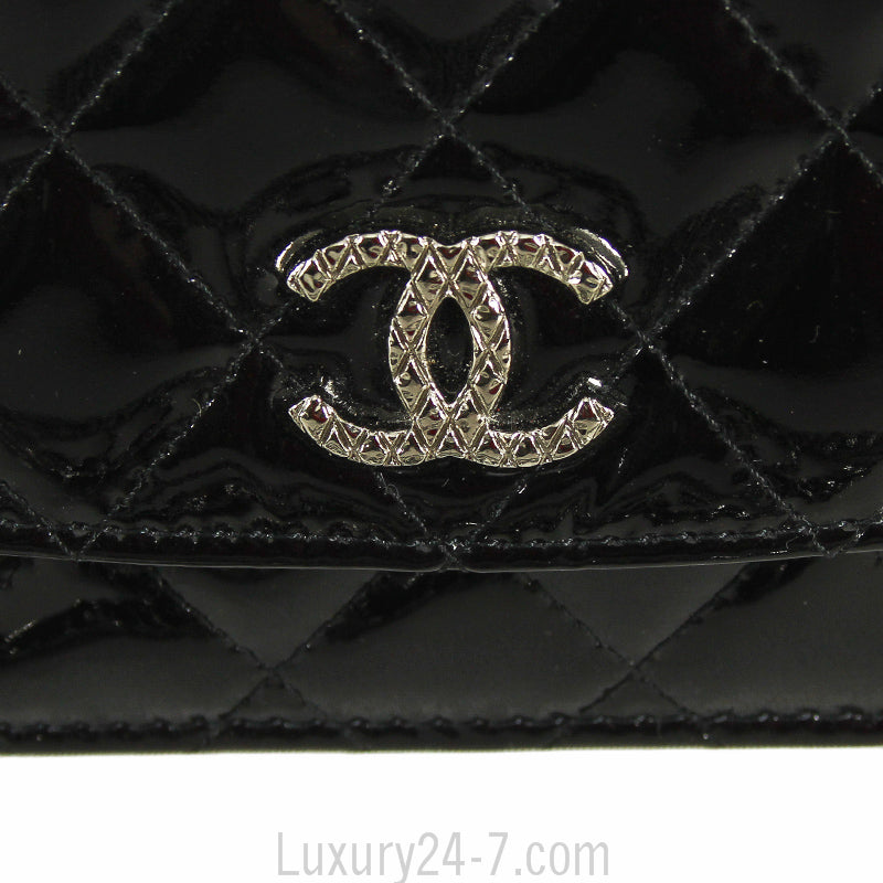 Chanel Black Patent Wallet on Chain WOC Shoulder Bag