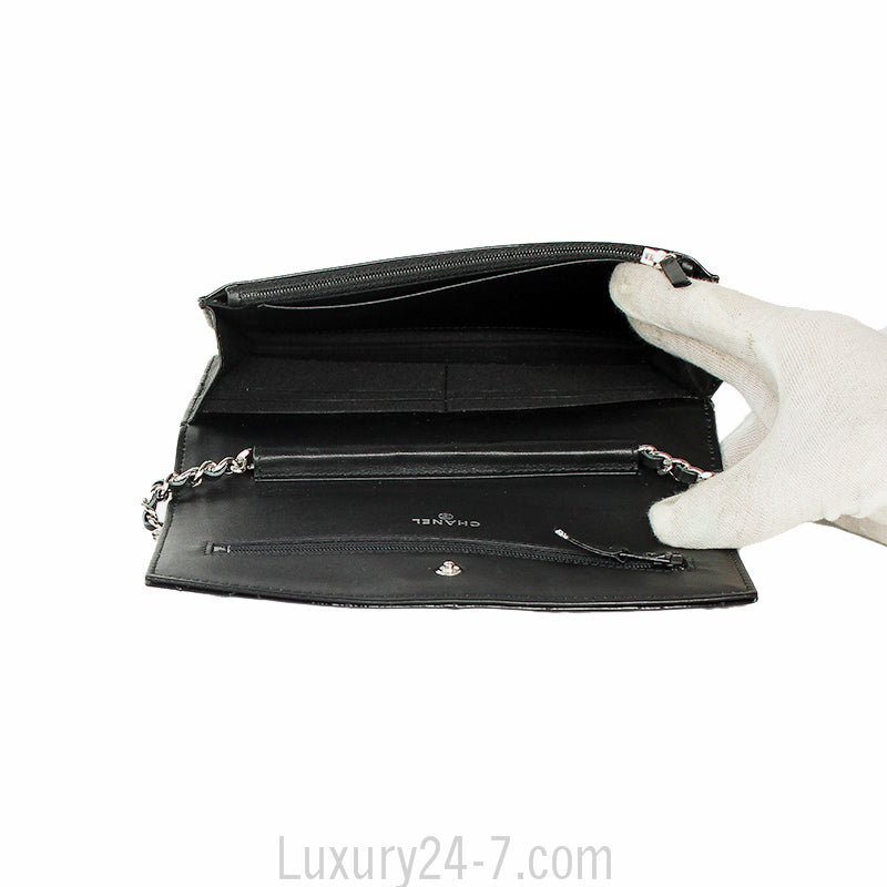Chanel Black Patent Wallet on Chain WOC Shoulder Bag
