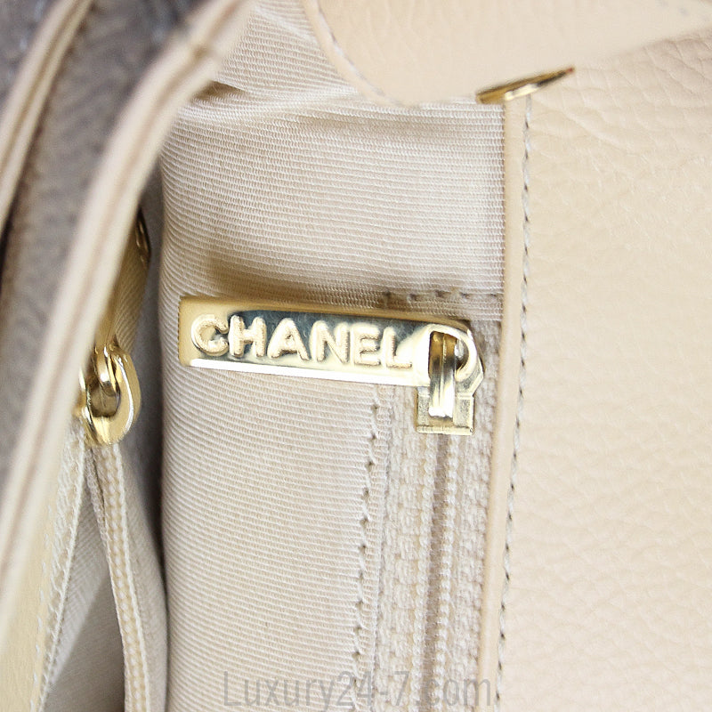 Chanel Light Beige Cerf Executive Tote Bag