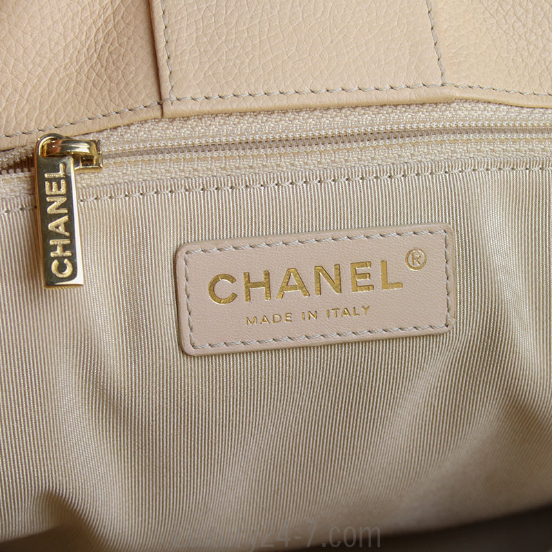 Chanel Light Beige Cerf Executive Tote Bag