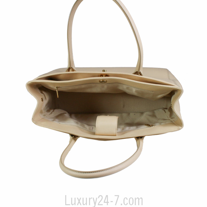 Chanel Light Beige Cerf Executive Tote Bag