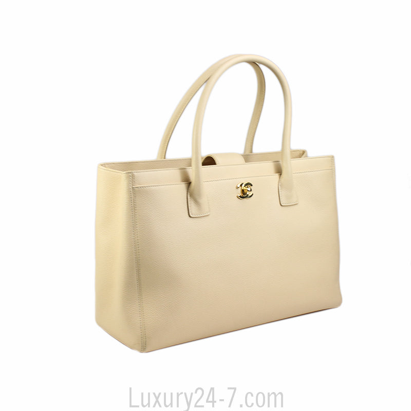 Chanel Light Beige Cerf Executive Tote Bag