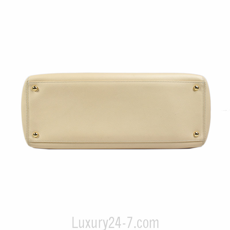 Chanel Light Beige Cerf Executive Tote Bag