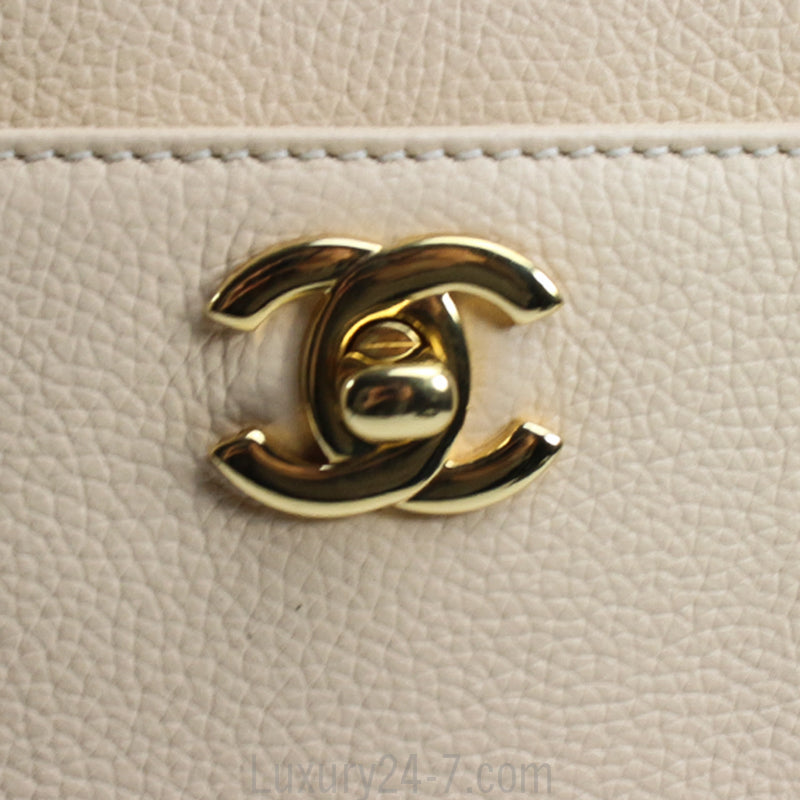Chanel Light Beige Cerf Executive Tote Bag