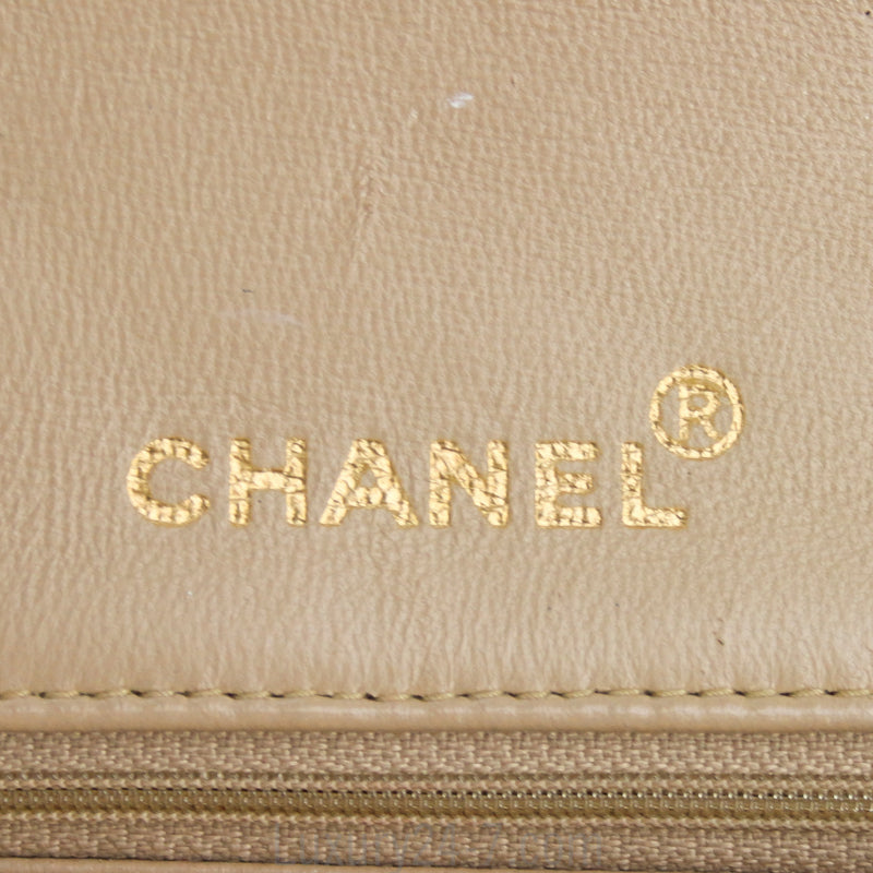 Chanel Vintage Beige Lambskin Mini Square Flap Bag
