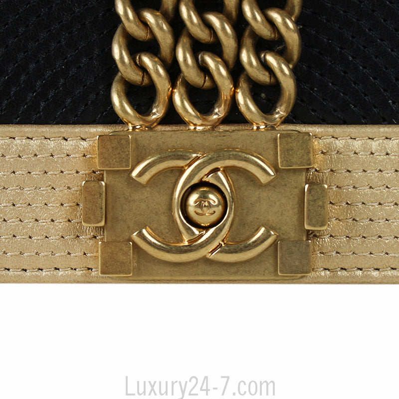 Chanel Two Tone Boy Runway Clutch Bag
