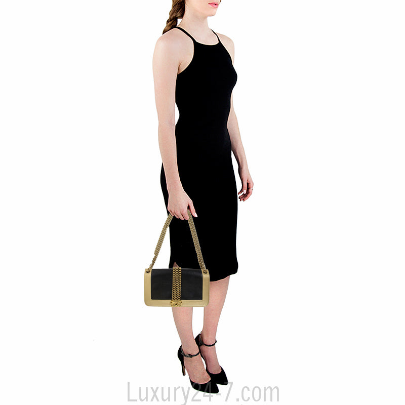 Chanel Two Tone Boy Runway Clutch Bag