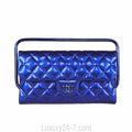Chanel Blue Metallic Patent Clutch