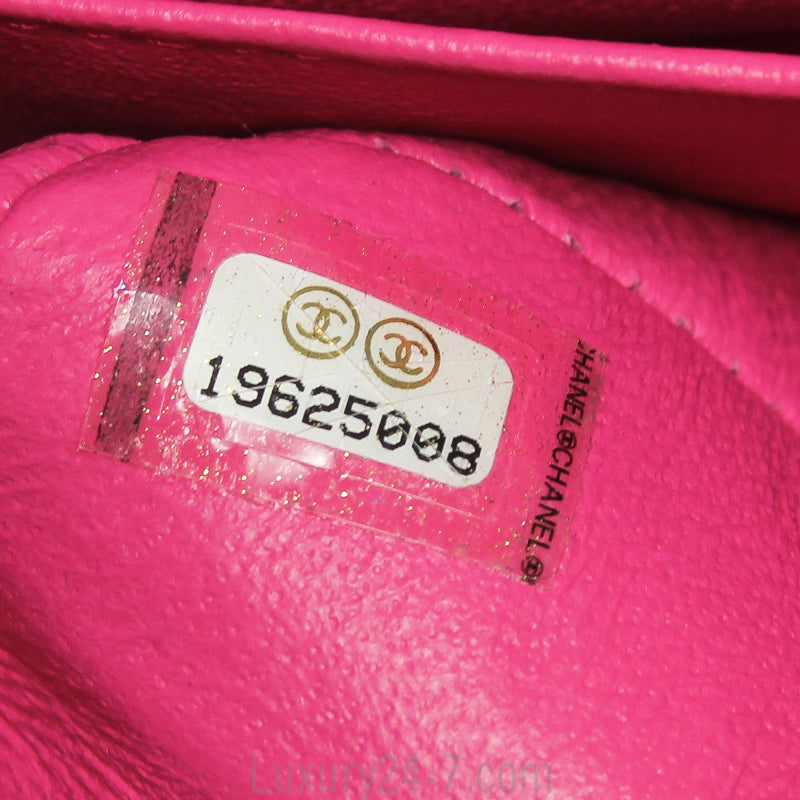 Chanel Hot Pink Tweed Jumbo Classic Flap Bag