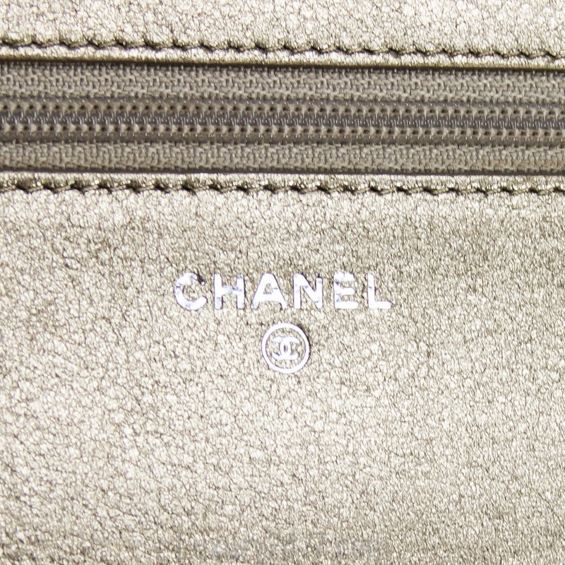 Chanel Metallic Bronze Boy Wallet On Chain WOC Bag