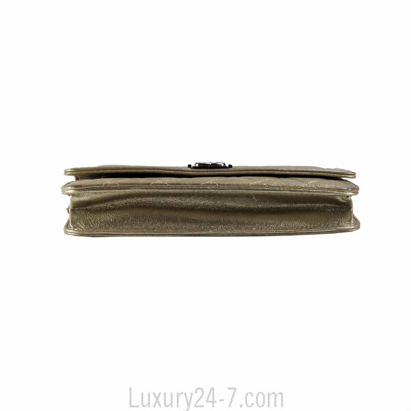 Chanel Metallic Bronze Boy Wallet On Chain WOC Bag