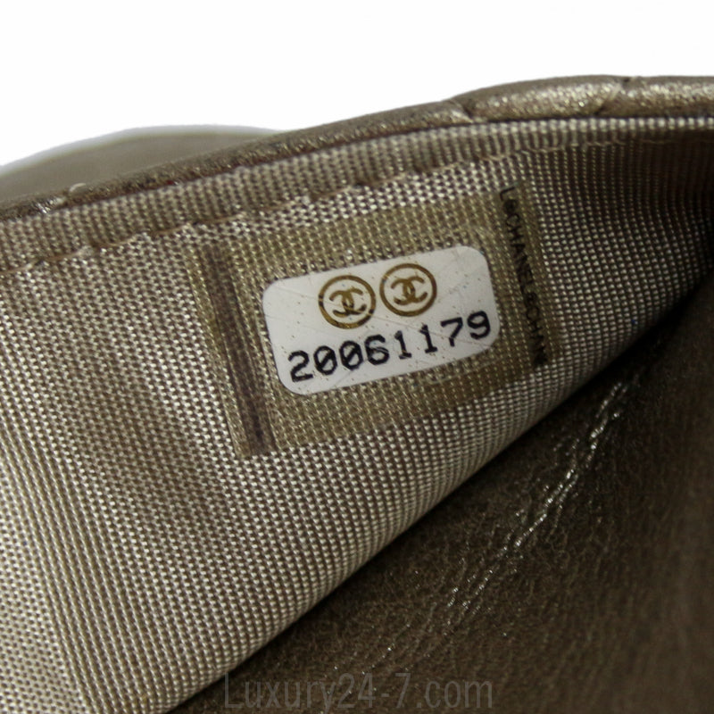Chanel Metallic Bronze Boy Wallet On Chain WOC Bag