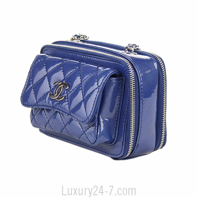 Chanel Blue Pocket Box Camera Case Small Bag