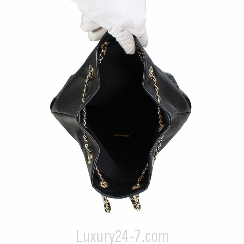 Chanel Black Lambskin Large Backpack New